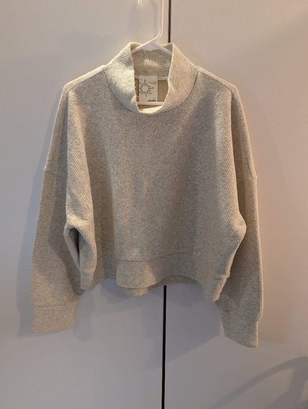 Aerie Offline Woman's Large Neutral Cream Mock Neck Women’s Sweater
